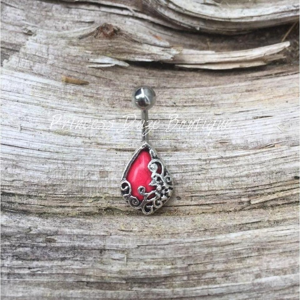 Vintage‎ Red Belly Button Ring